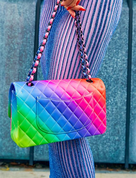 chanel rainbow flap bag